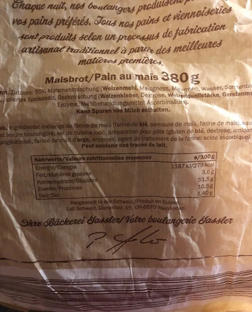 Pain au maïs