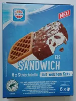 Eis Sandwich Stracciatella mit weichem Keks