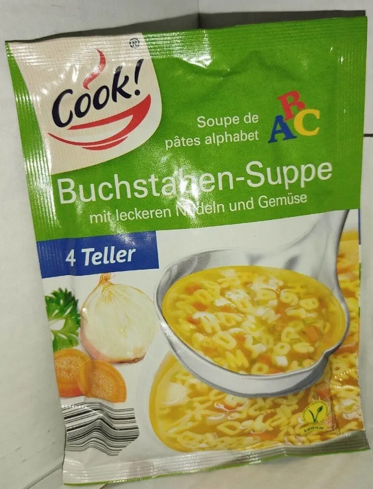 Soupe de pâte alphabet