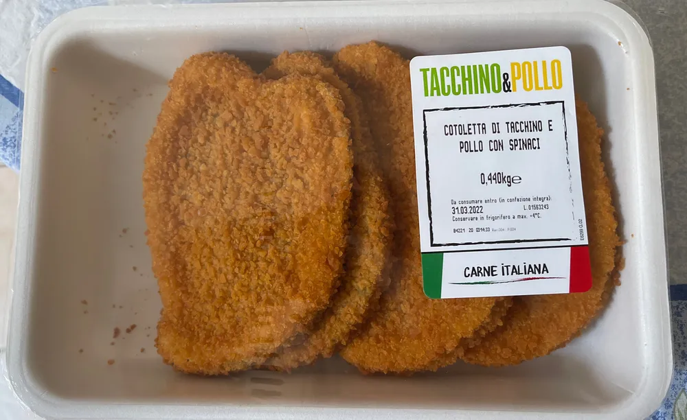 Cotoletta di tacchino e pollo con spinacci