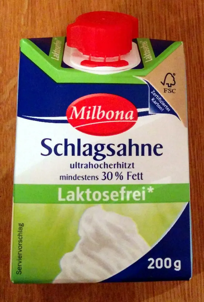 Schlagsahne Laktosefrei