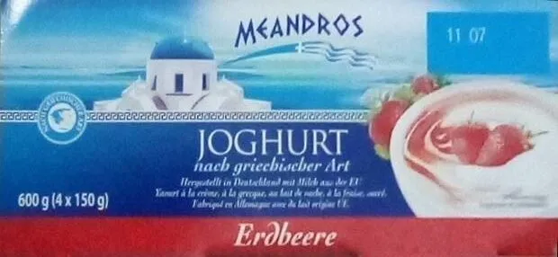 Joghurt nach griechischer Art Erdbeere