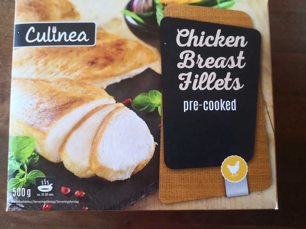 Chicken breast fillets pre-cooked