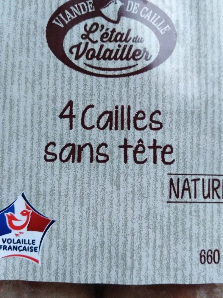 Cailles natures