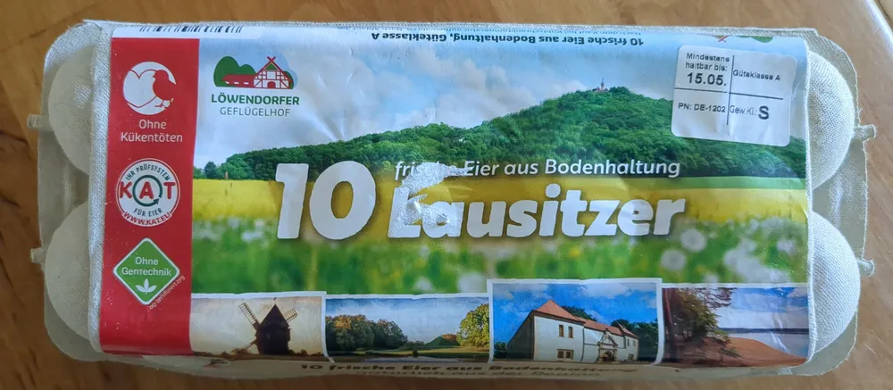 10 frische Eier aus Bodenhaltung Lausitzer