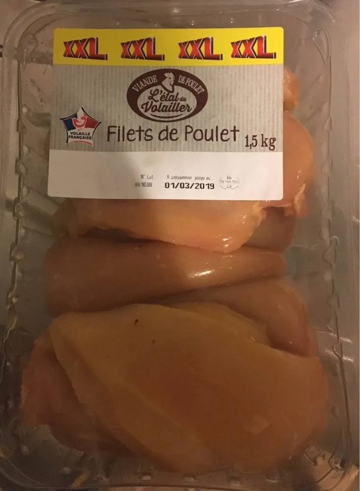 Filets de poulet jaune