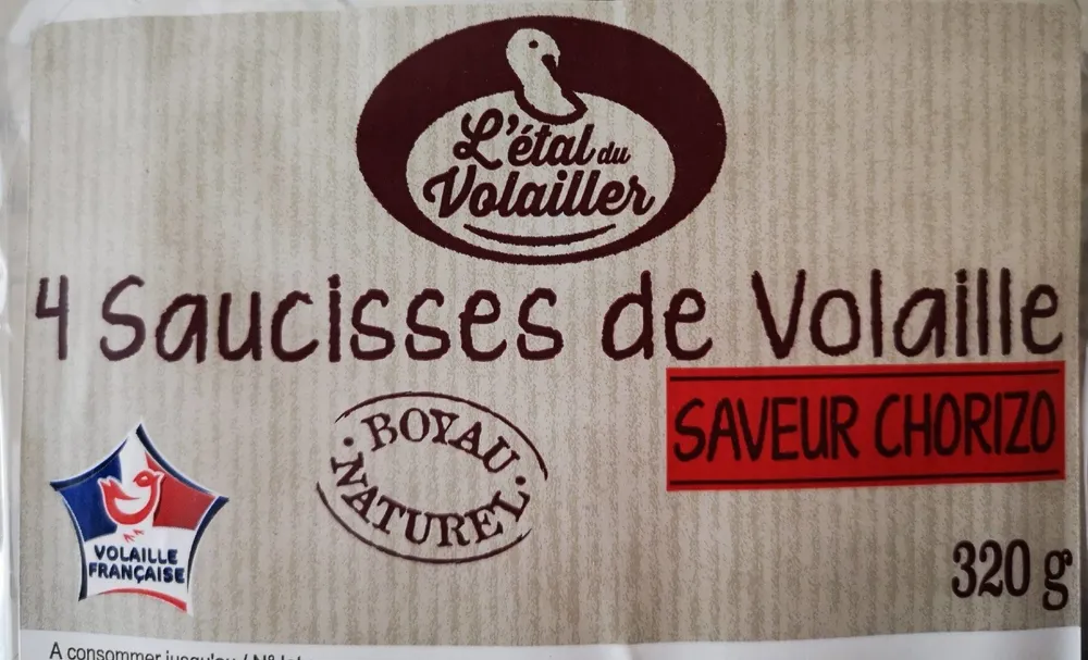 4 saucisses de volailles saveur chorizo