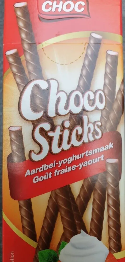 Strawberry creme filled chocolate sticks, strawberry