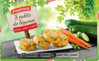 8 palets de légumes petits pois, carottes & courgettes