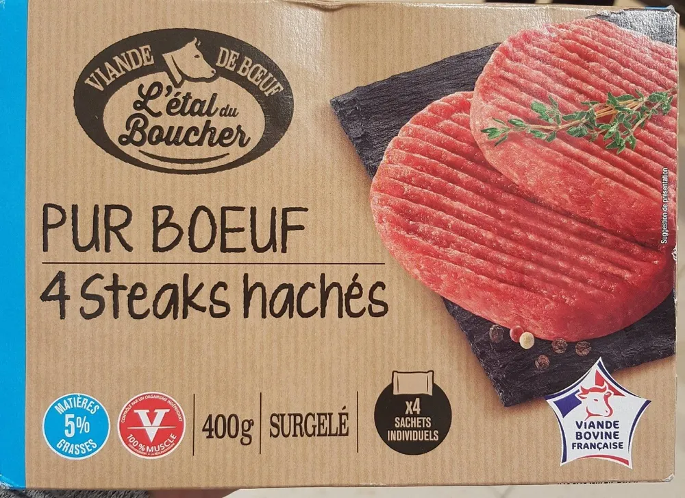 Pour boeuf 4 steaks hachés