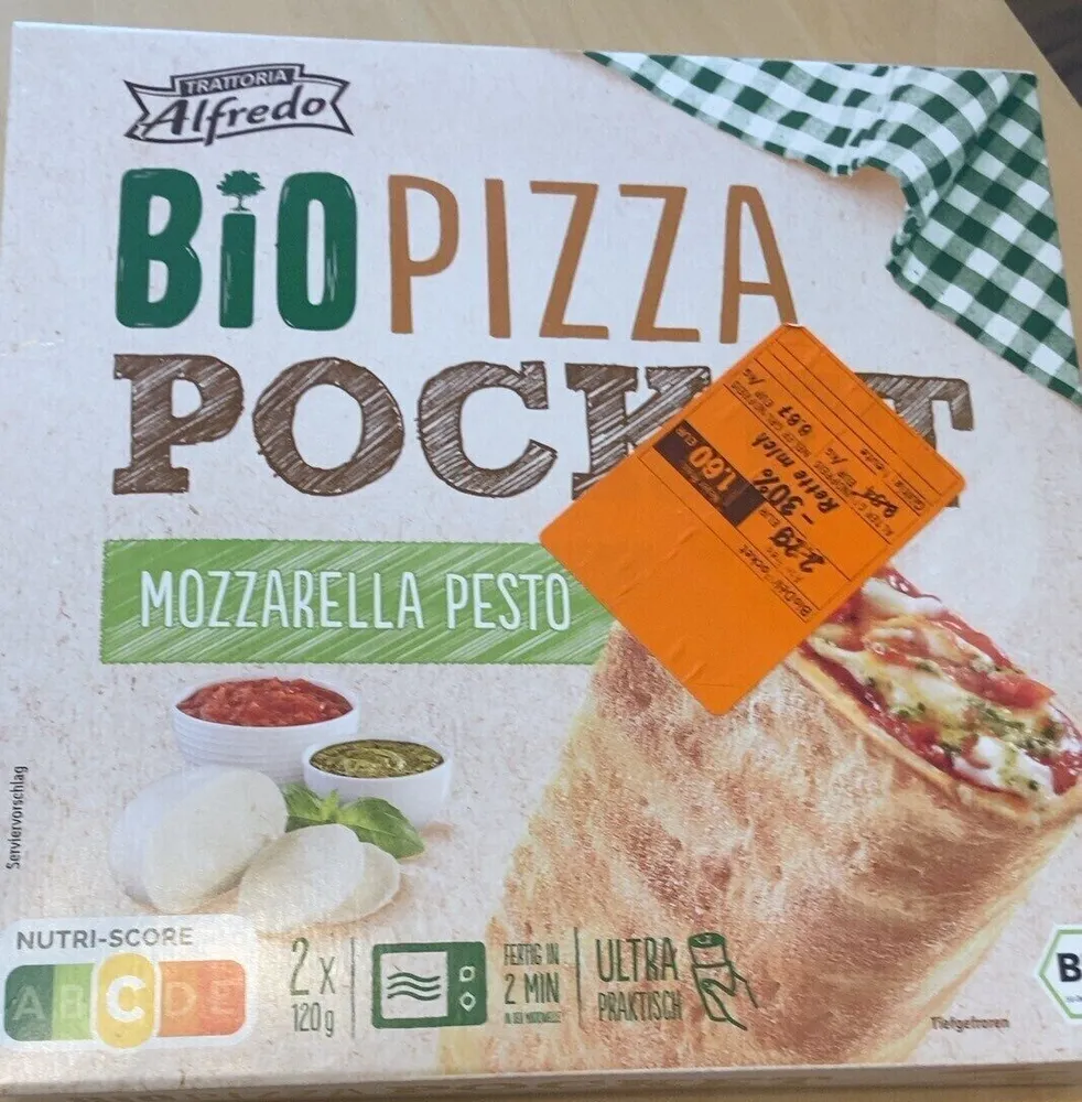 Bio Pizza Pocket mozzarella pesto