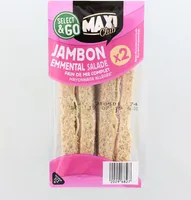 Sandwich maxi jambon emmental salade x2