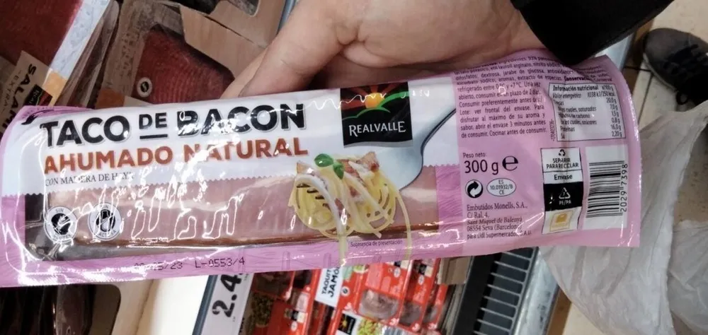 Taco de bacon ahumado natural