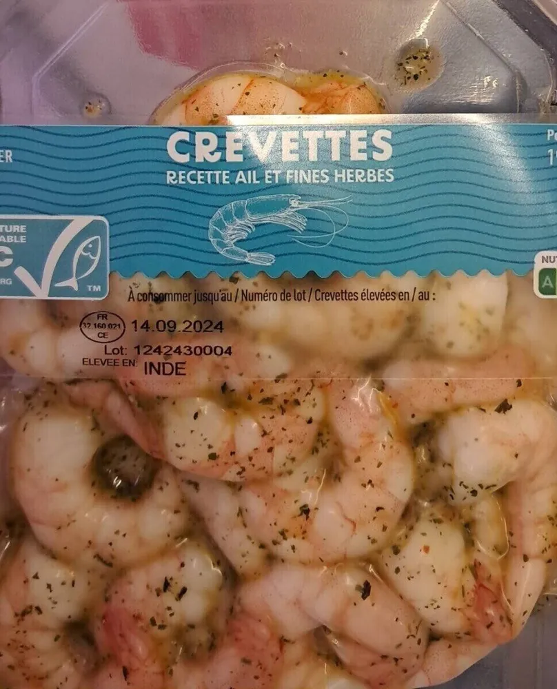 Crevettes recette ail et fines herbes
