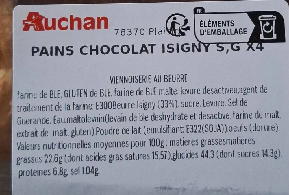 Pain chocolat isigny