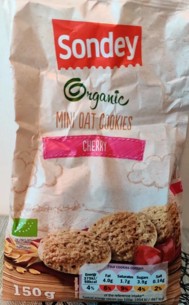 Organic mini oat cookies Cherry