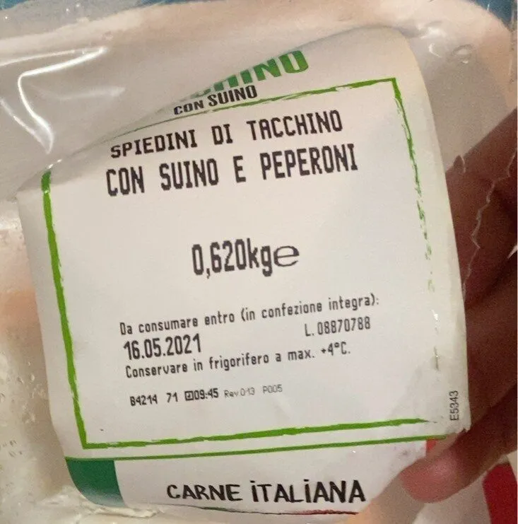 spiedini di tacchino con suino