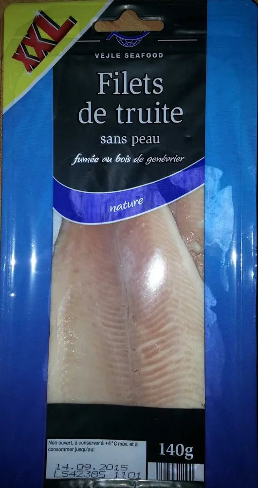 Filets de truite sans peau fumée au bois de genévrier nature (XXL)
