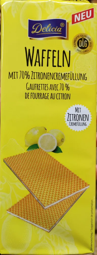 Waffeln mit 70% Zitronencremfüllung