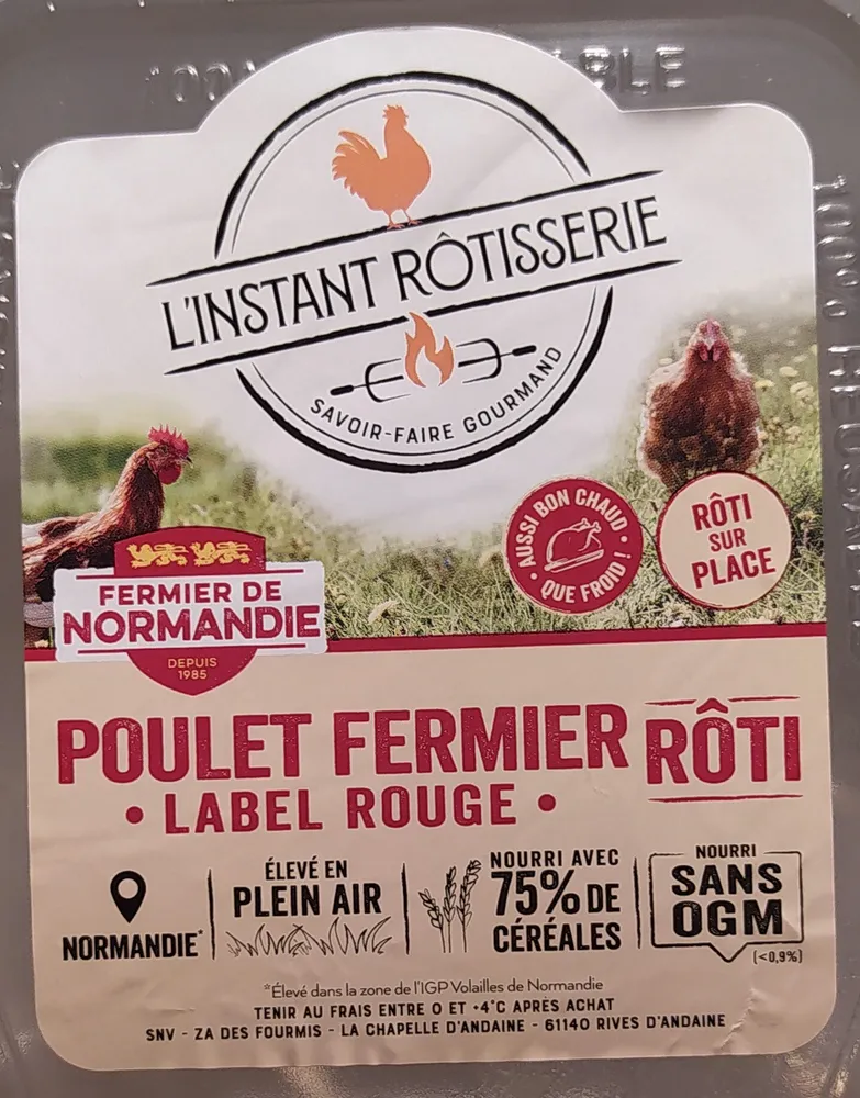 Poulet rôti fermier label rouge