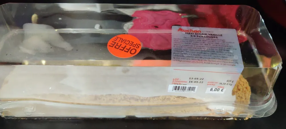 Maxi éclair vanille auchan