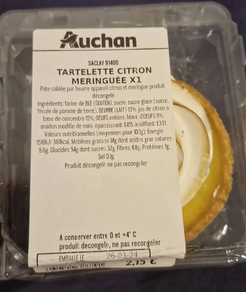 Tartelle Citron Meringuée