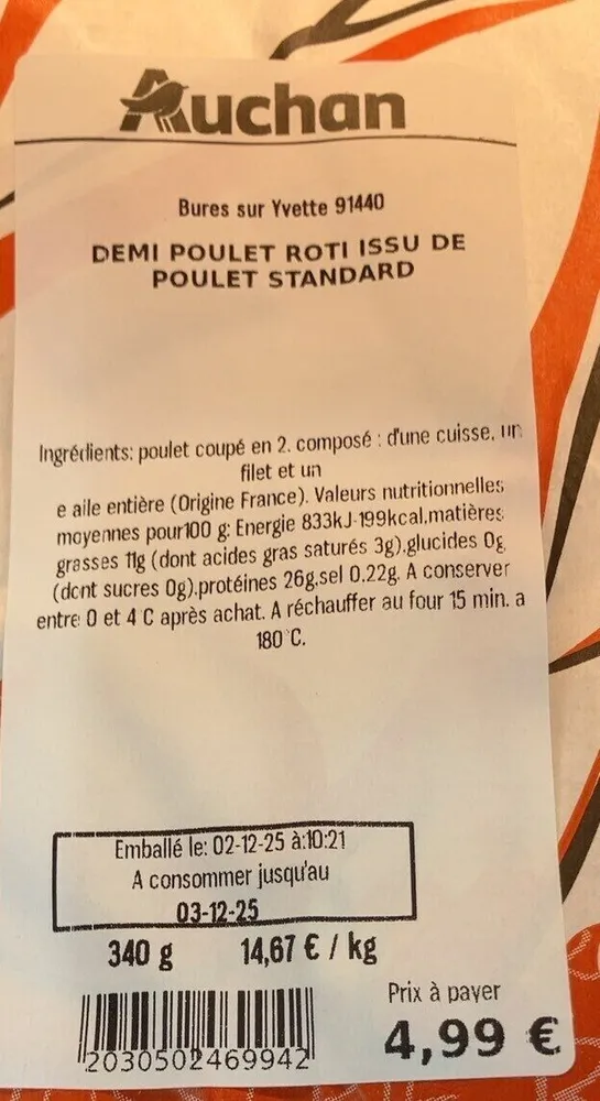 Demi poulet