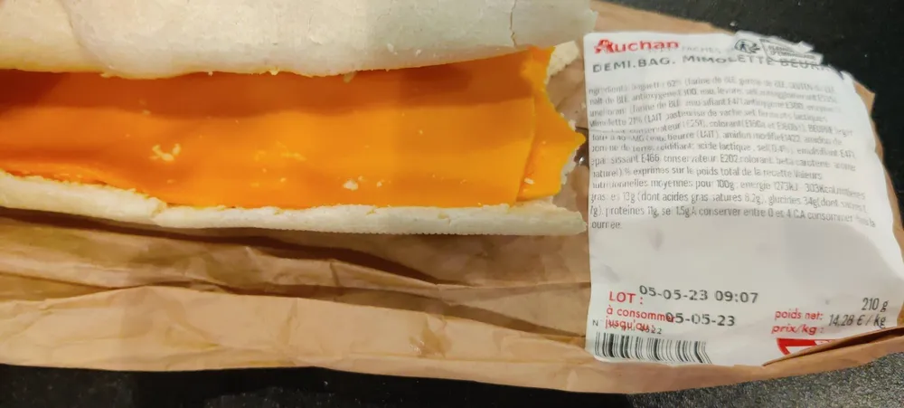Demi baguette mimolette beurre