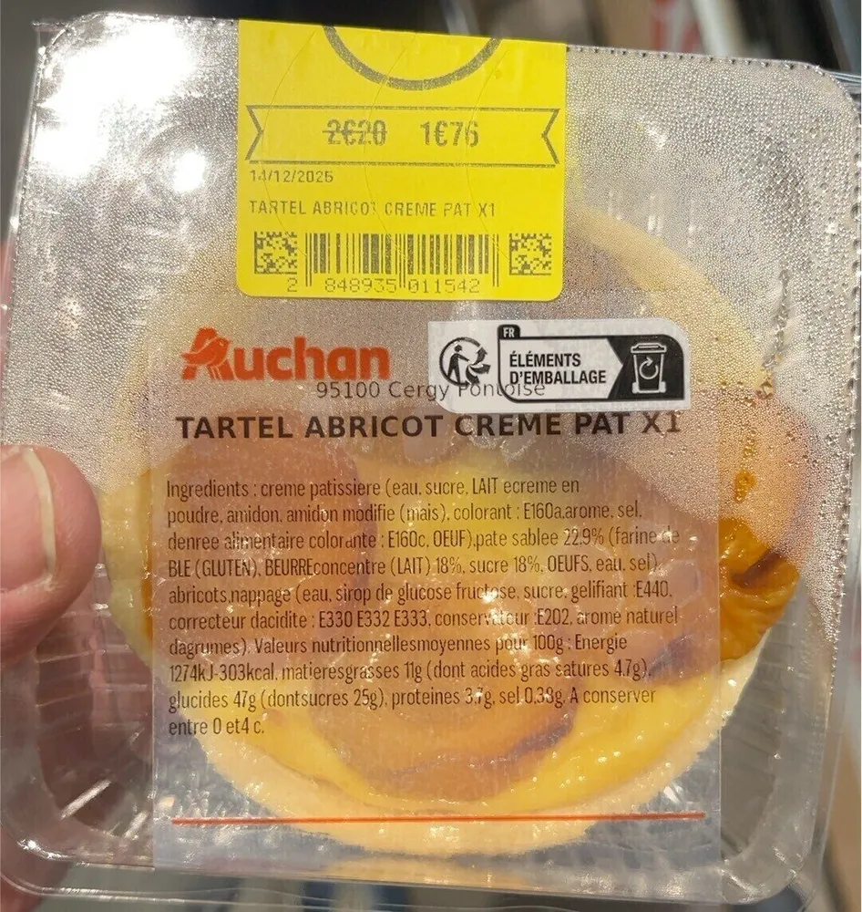 Tartelette abricot crème pâtissière