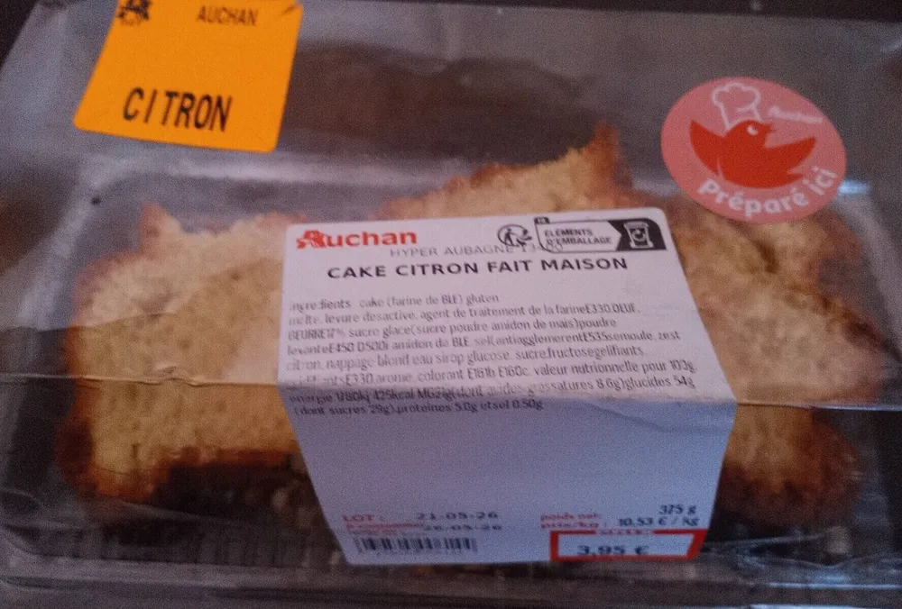 Cake citron fait maison