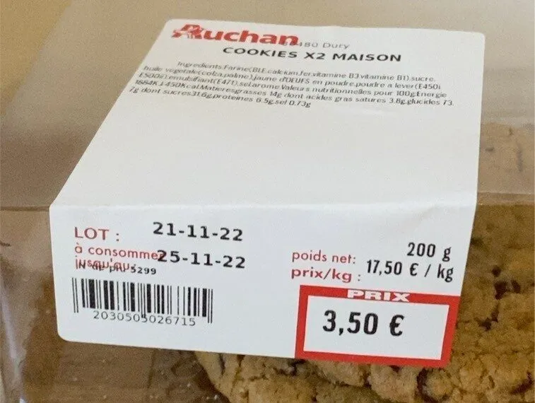 Cookies maison Auchan