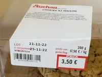 Cookies maison Auchan