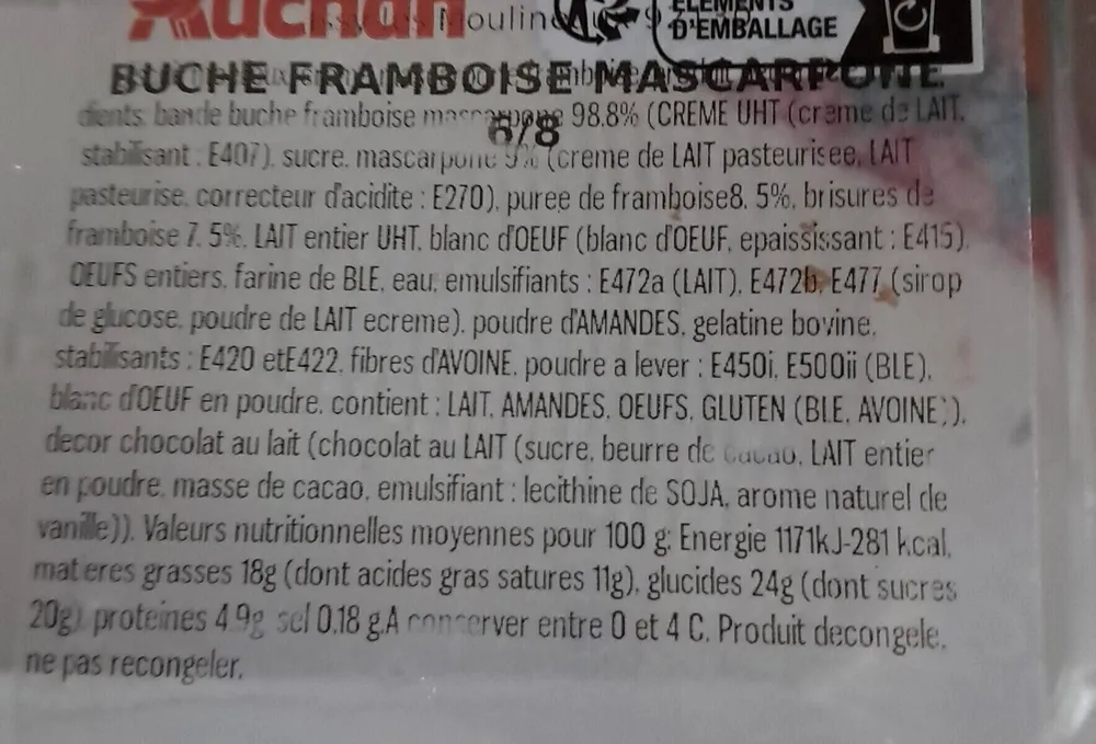 Buche framboise mascarpone