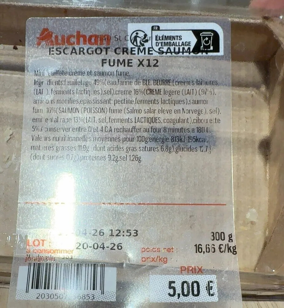 Escargot crème saumon fumé