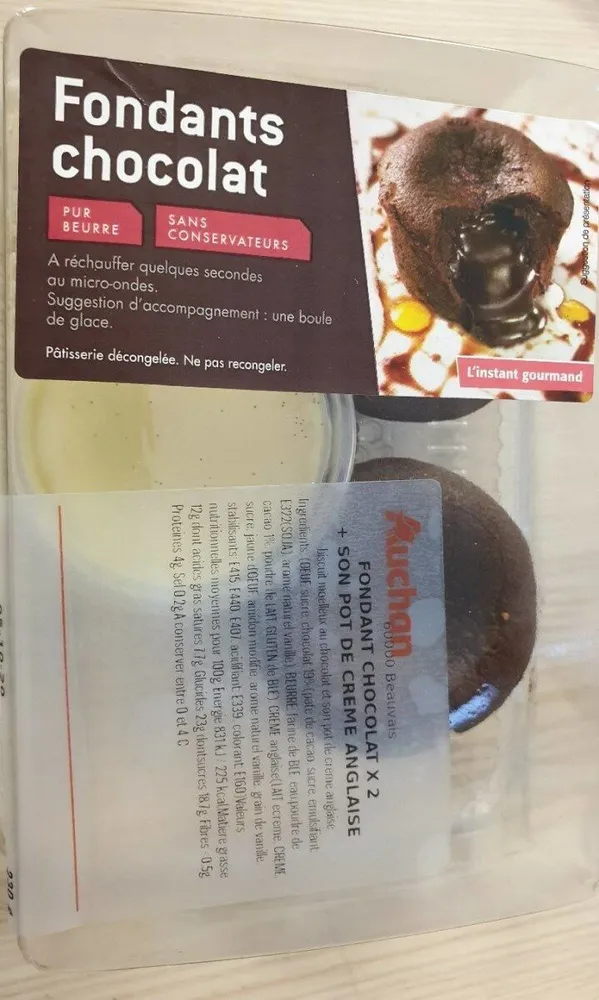 Fondant chocolat x2 et crème anglaise