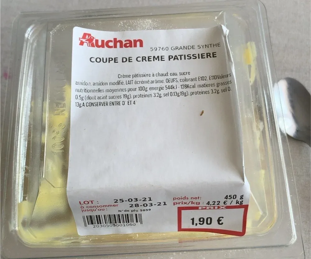 Coupe de creme patissiere