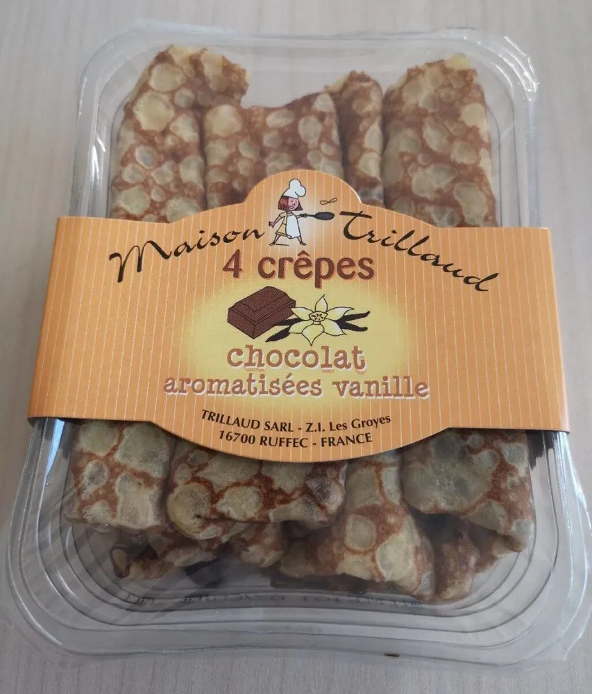 4 crêpes chocolat aromatisées vanille