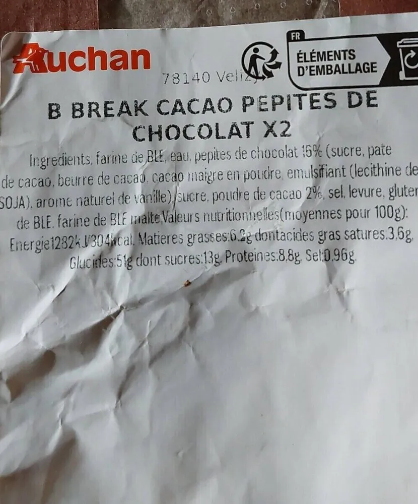 Break cacao pépites de chocolat