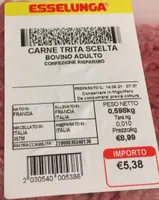 Carne trita scelata bovino adulto