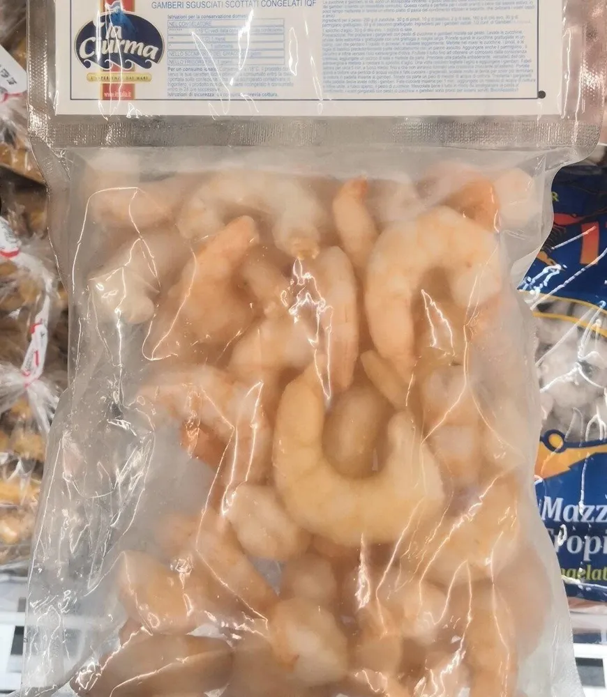 Gamberi sgusciate scottati congelati