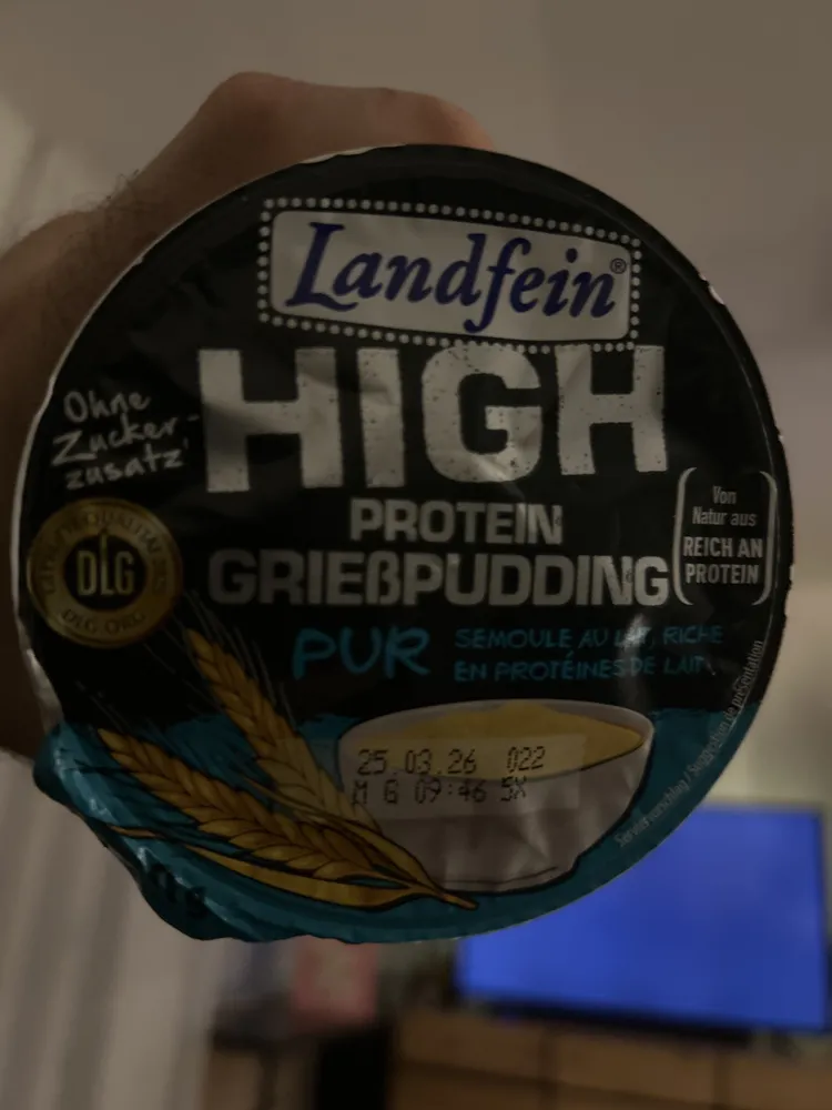 High Protein Grießpudding Pur