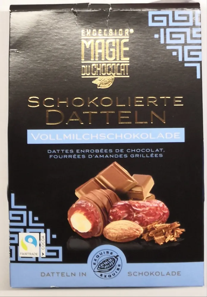 Schokolierte Datteln Vollmilchschokolade