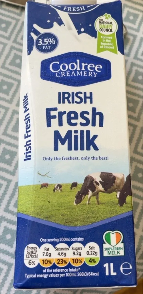 Irish fresh milk