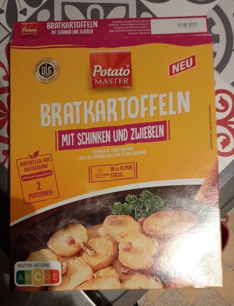 Bratkartoffel mit Schinken und Zwibeln