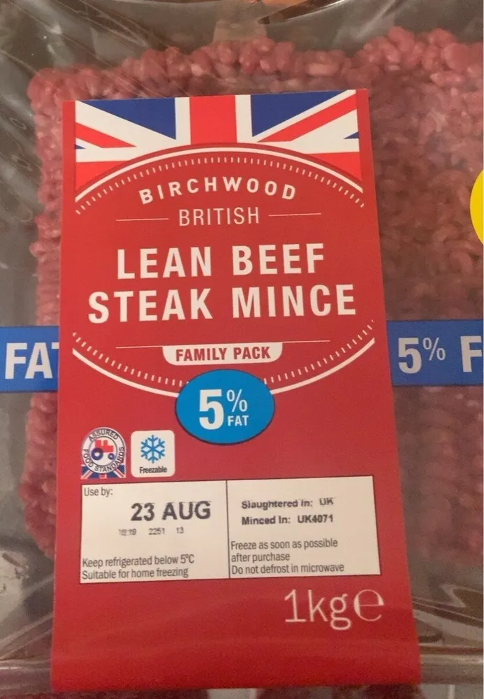 Lean beef steak mince