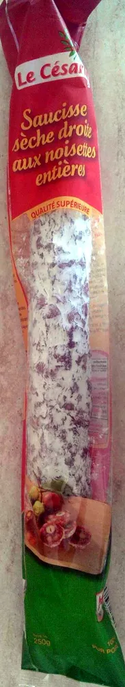 Saucisse sèche droite aux noisettes entières