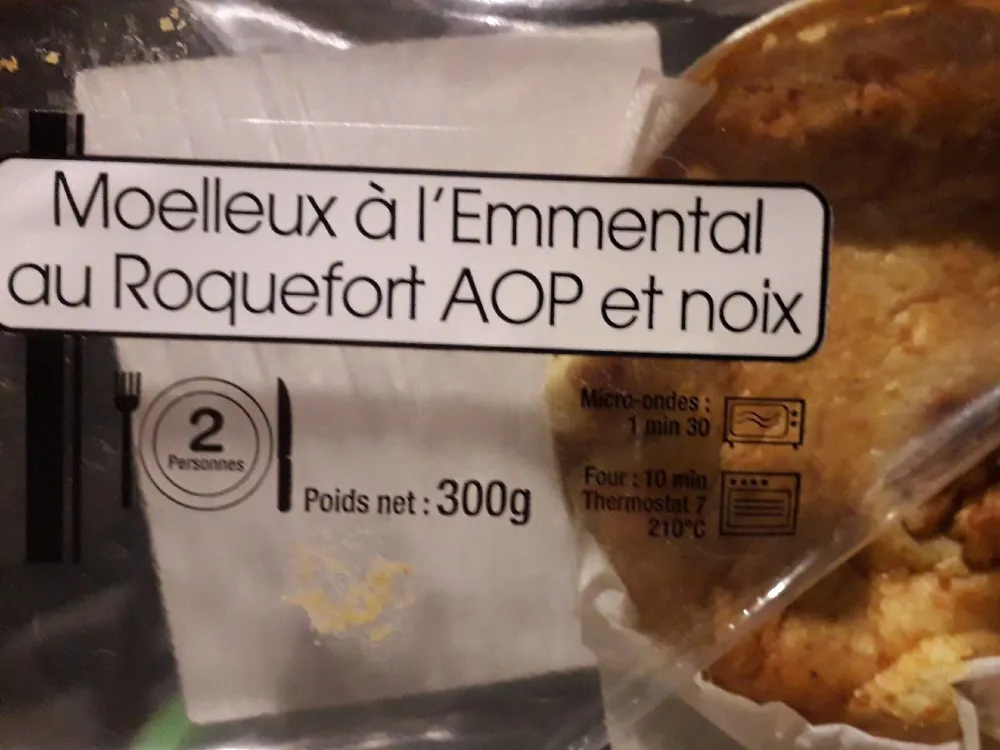 Moelleux à l'emmental,au roquefort Aop