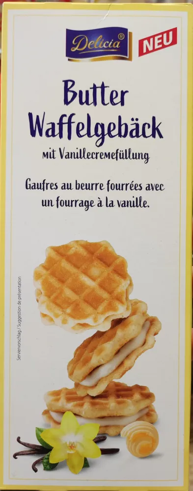 Butter Waffelgebäck mit Vanillecremefüllung