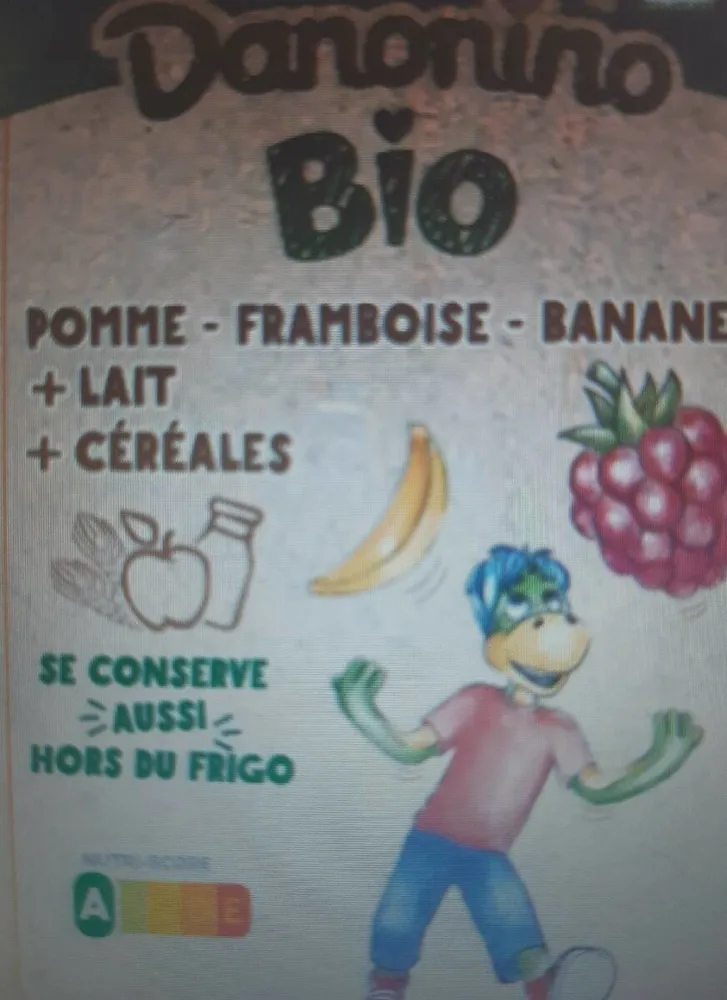 Gourde bio pomme framboise banane