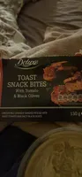Toast Snack Bites With Tomato & Black Olives